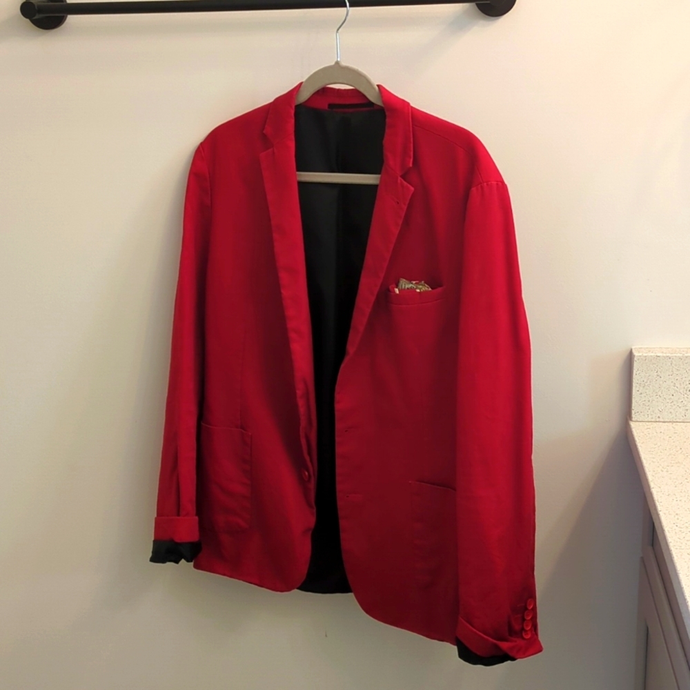 Men's Asos red cotton blazer 42r